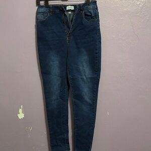 BAMBOO Women's Deep Indigo Skinny Jeans